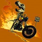 T-Rex Biker – T-Shirt Illustration by Matt ‘Iron-Cow’ Cauley