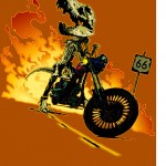 T-Rex Biker – T-Shirt Illustration by Matt ‘Iron-Cow’ Cauley