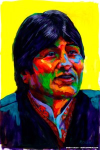 "Evo Morales" - Latin America Investing Conference Illustrations by Matt Cauley / Iron-Cow