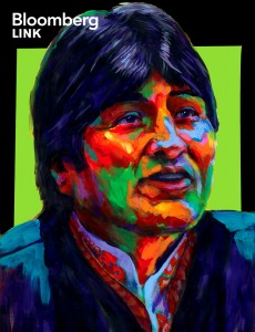 POSTER: "Evo Morales" - Latin America Investing Conference Illustrations by Matt Cauley / Iron-Cow